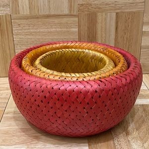 BAMBU Nesting Wicker Baskets Boho Basket Set